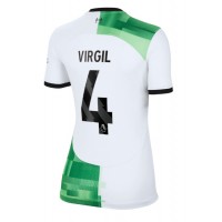 Fotballdrakt Dame Liverpool Virgil van Dijk #4 Bortedrakt 2023-24 Kortermet